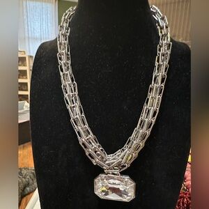 Beautiful Butler statement piece necklace with large crystal pendant